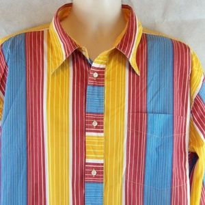 PJ Mark Button Striped Shirt Multi Colored